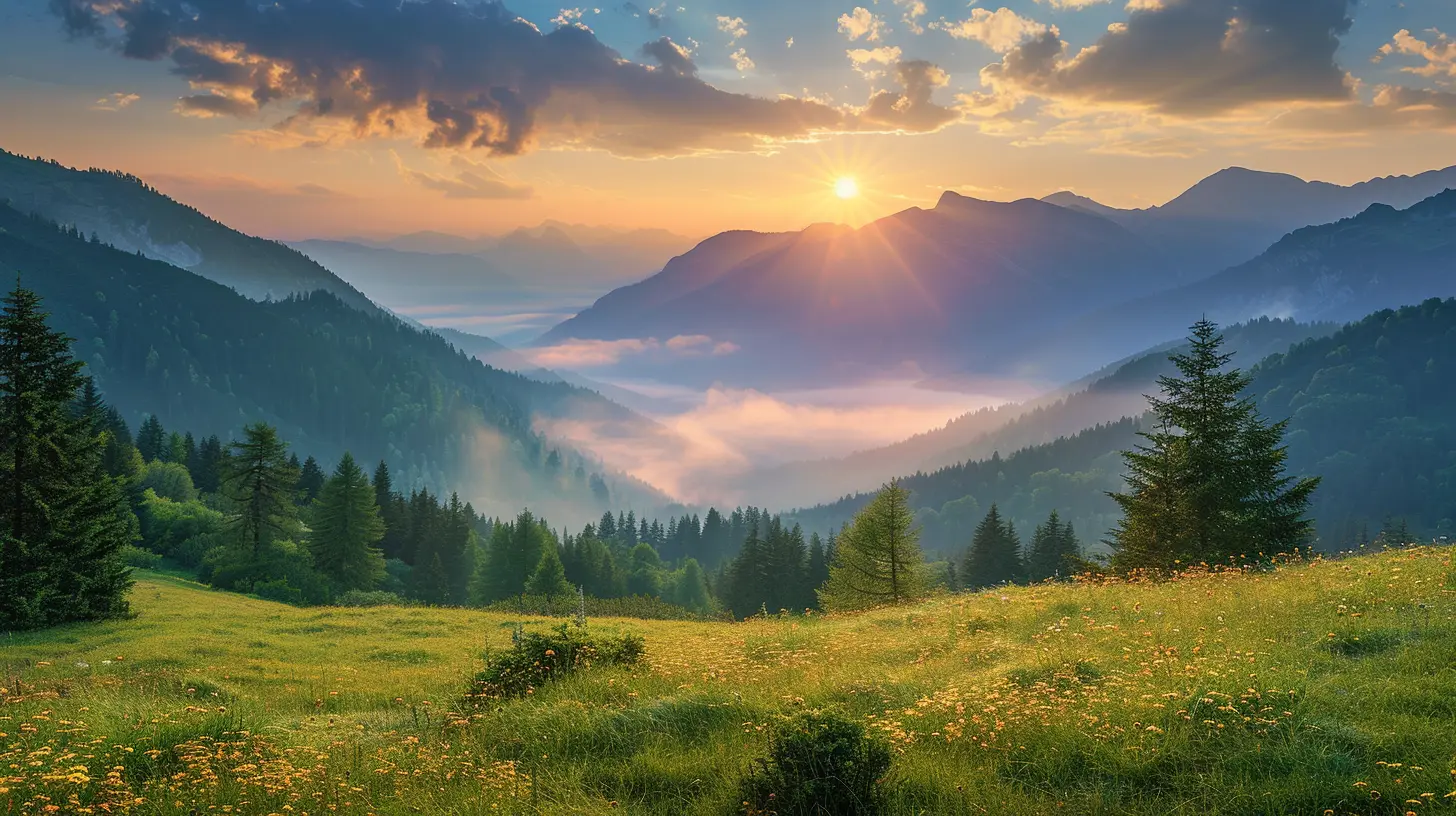 The Quiet Beauty of Mountain Meadows in the Early Morning