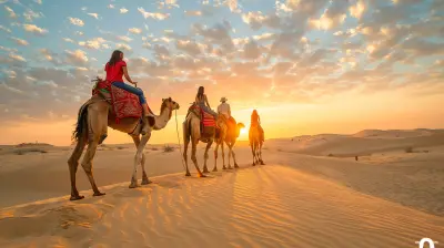 Camel Trekking Through Mesmerizing Desert Dunes