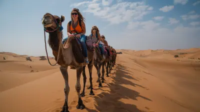 Camel Trekking Through Mesmerizing Desert Dunes