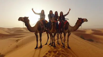 Camel Trekking Through Mesmerizing Desert Dunes