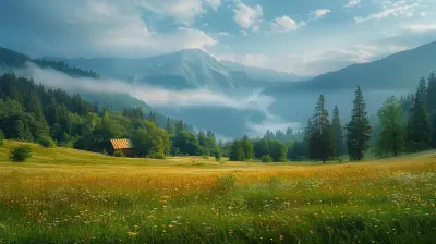 The Quiet Beauty of Mountain Meadows in the Early Morning