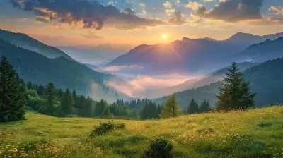 The Quiet Beauty Of Mountain Meadows In The Early Morning